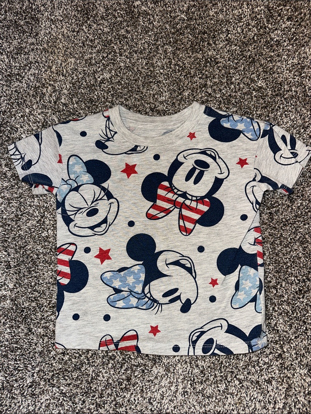 Disney Short-Sleeve Tee with Navy, Red & Light Blue Mickey and Minnie Faces
